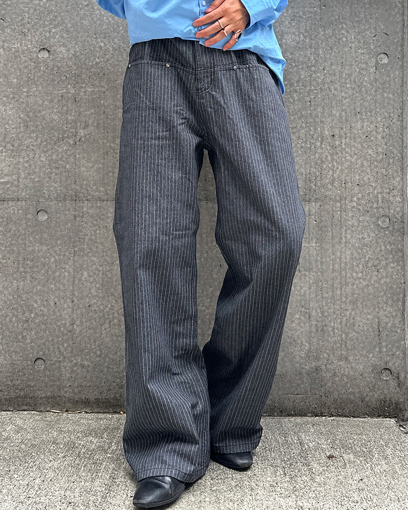 YZ★CHROME★様 ピンストライプデニムパンツ | ファッション通販サイト NUGU