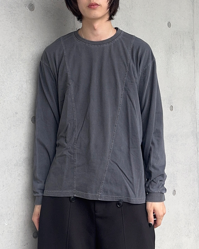 切開ピグメントロングスリーブTシャツ
