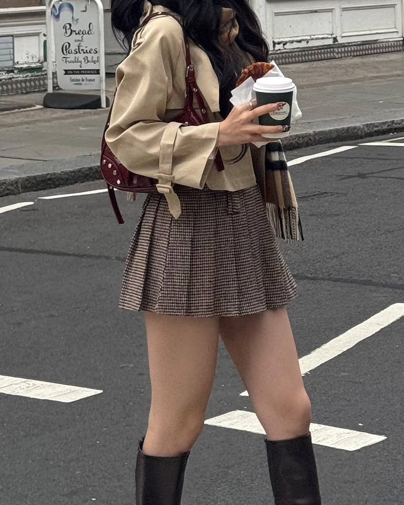 チェックプリーツスカート