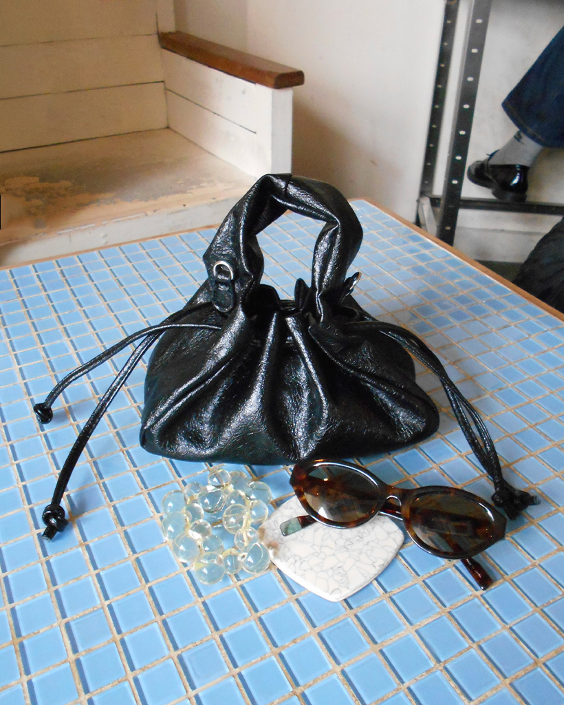 ギャザー巾着ショルダーバッグ