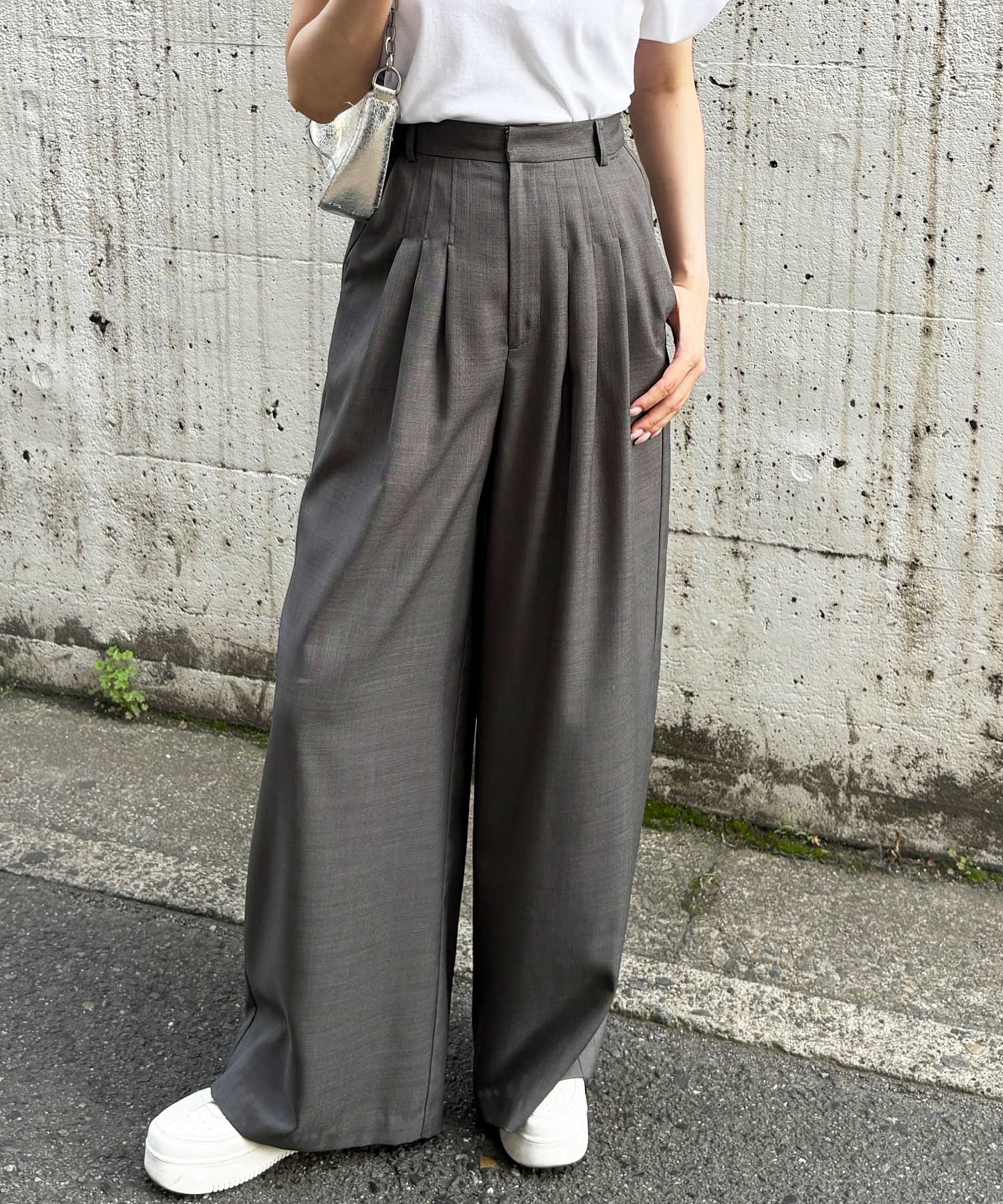 夏のマストアイテム！3タックボリュームワイドスラックスパンツ