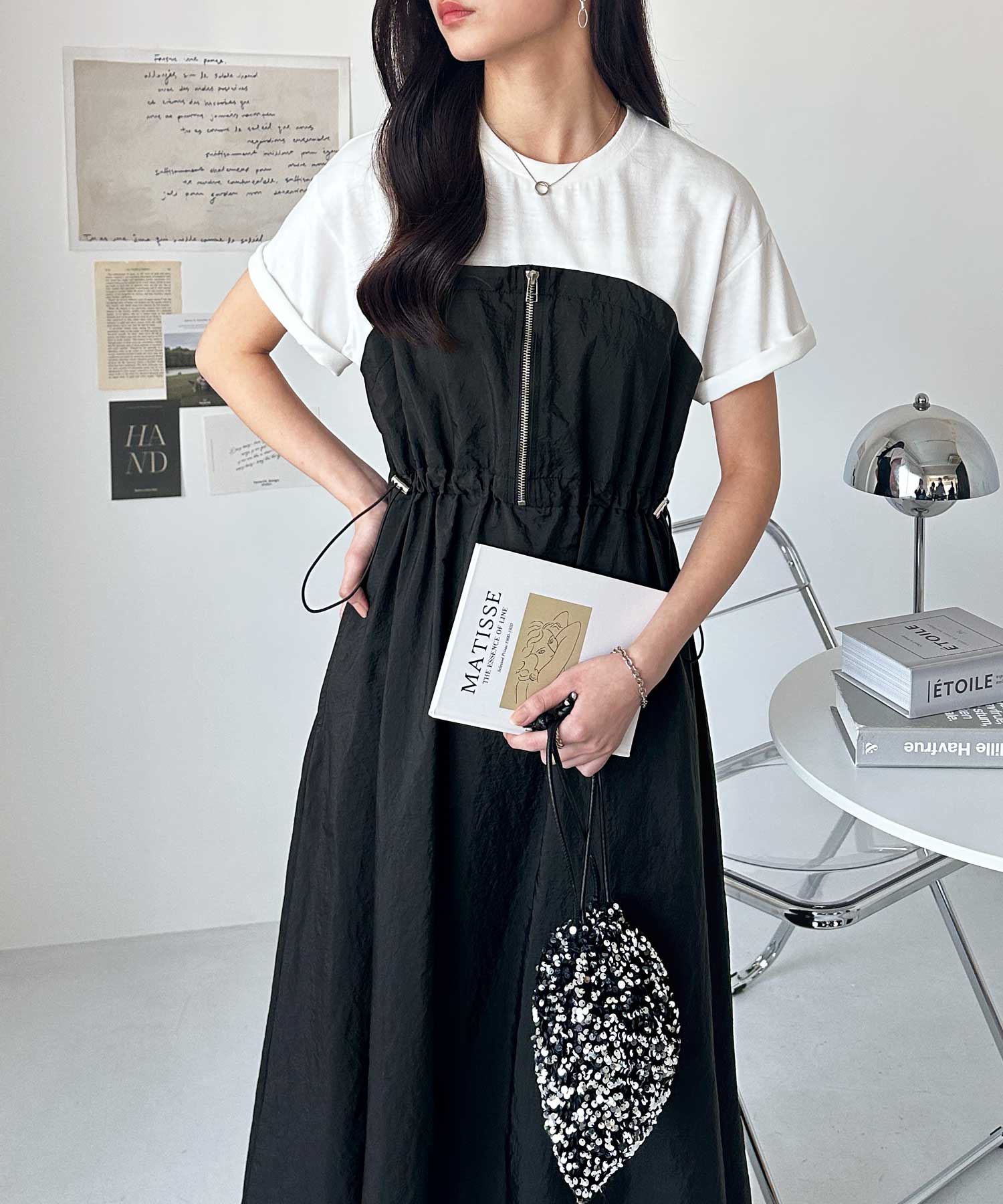 ハーフジップビスチェドッキングワンピース | ファッション通販サイト NUGU