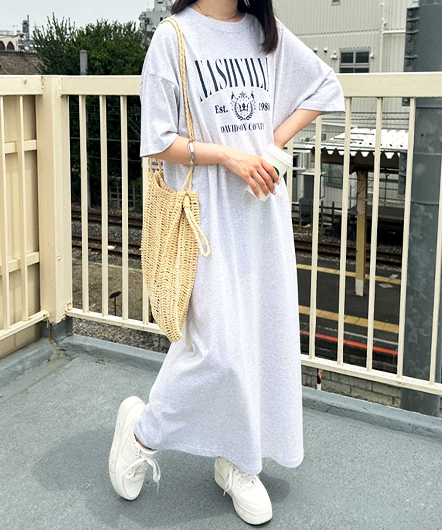 ●SALE● 1PIU1UGUALE3 ロゴプリント ワンピース サイズM アソートロゴプリントTシャツワンピース | ファッション通販サイト NUGU