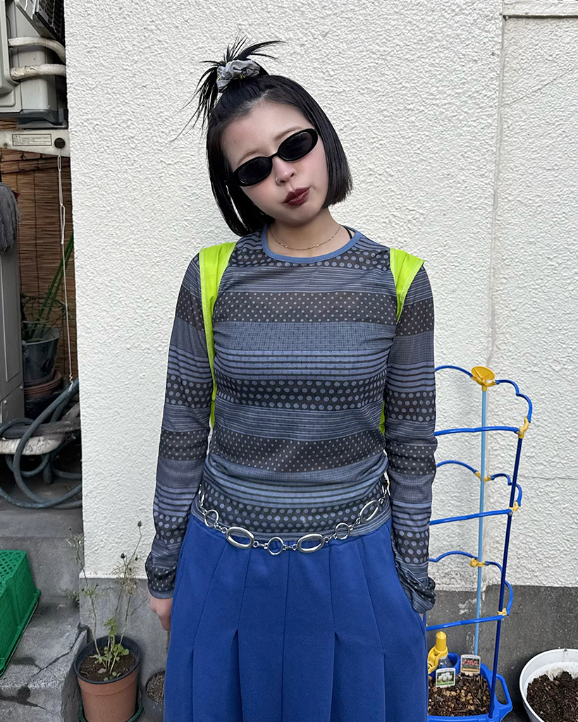 ミックスドットボーダーポワンテルTシャツ