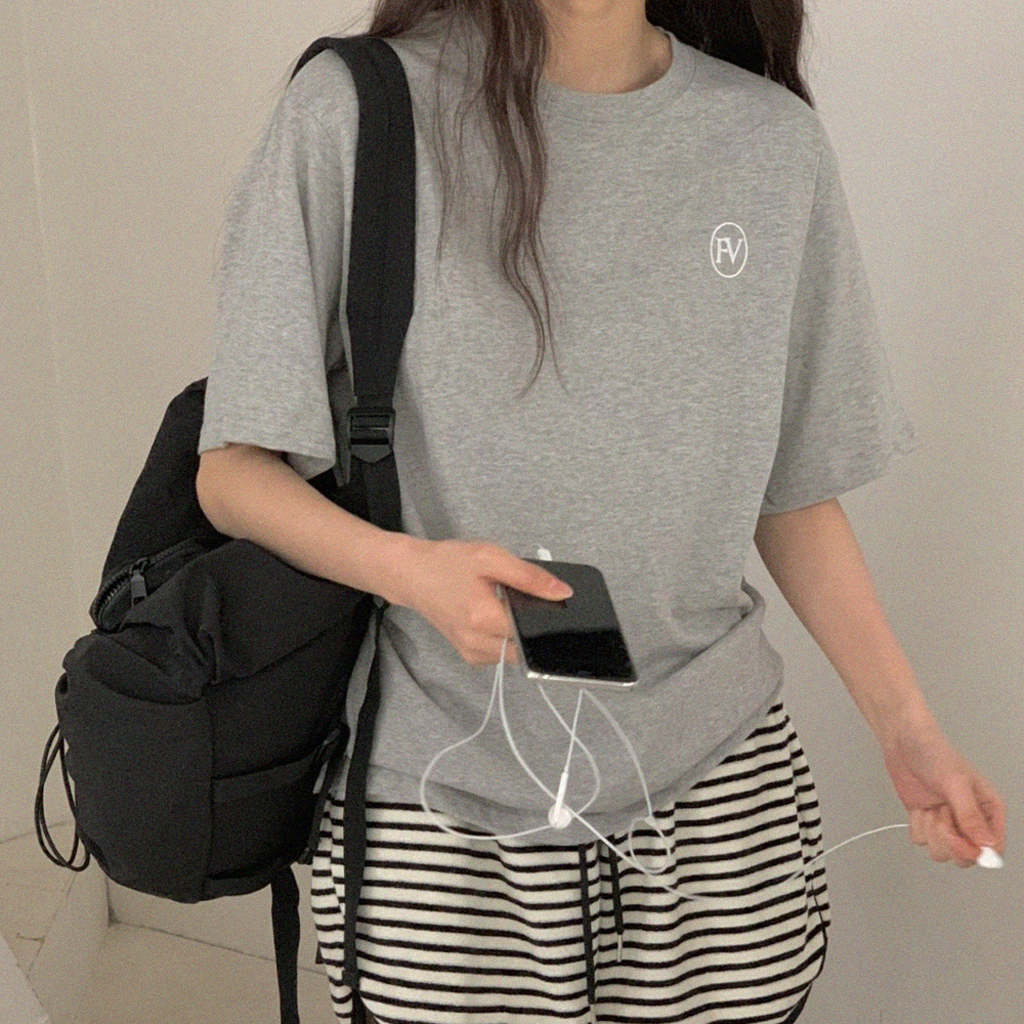 ルーズフィットステッチ半袖Tシャツ