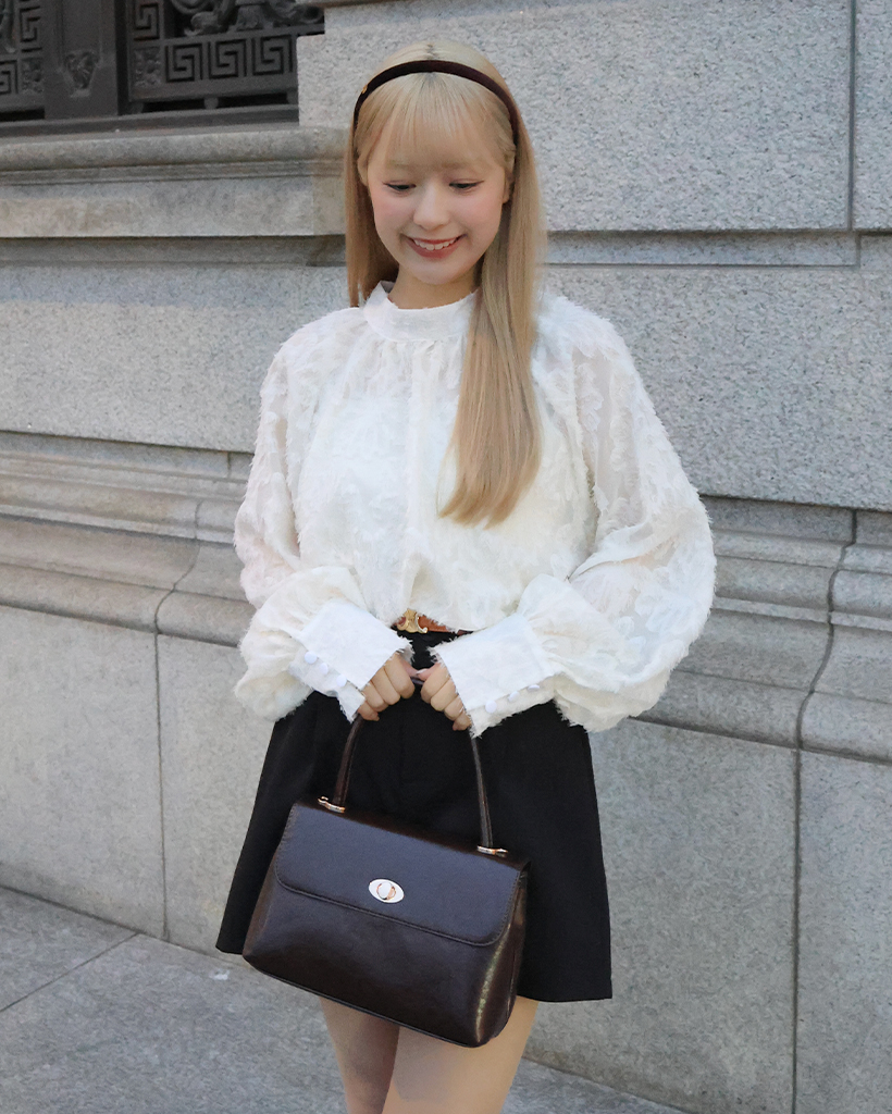 テクスチャポイントシースルーブラウス