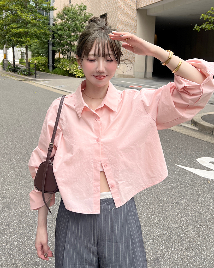 ベーシッククロップシャツ