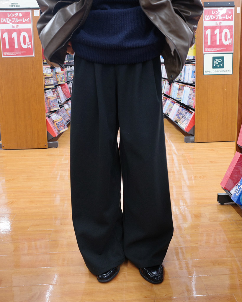 ウエストゴムツータックワイドスラックス