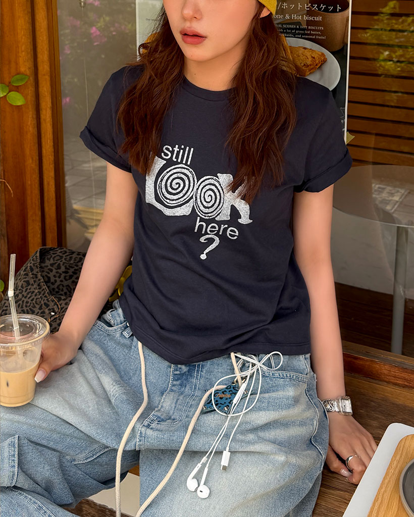 ルックプリントTシャツ