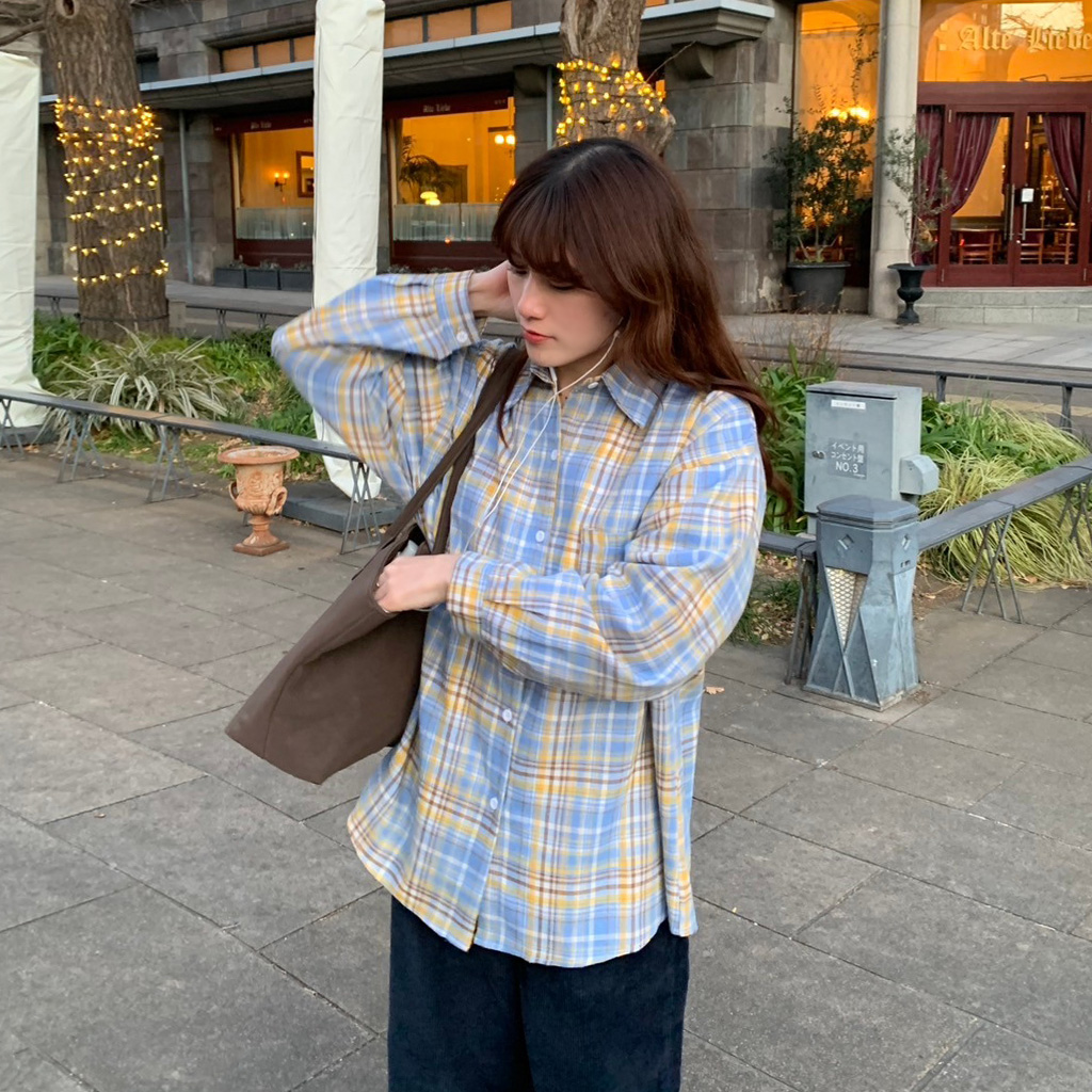 カラーチェックシャツ