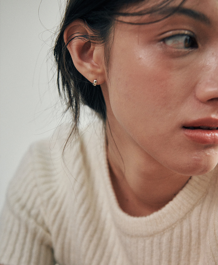 [925 silver] Deux.silver.208 / bun earring (silver)