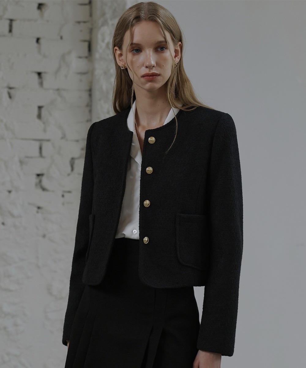 Belly Warm Tweed Jacket [Black]