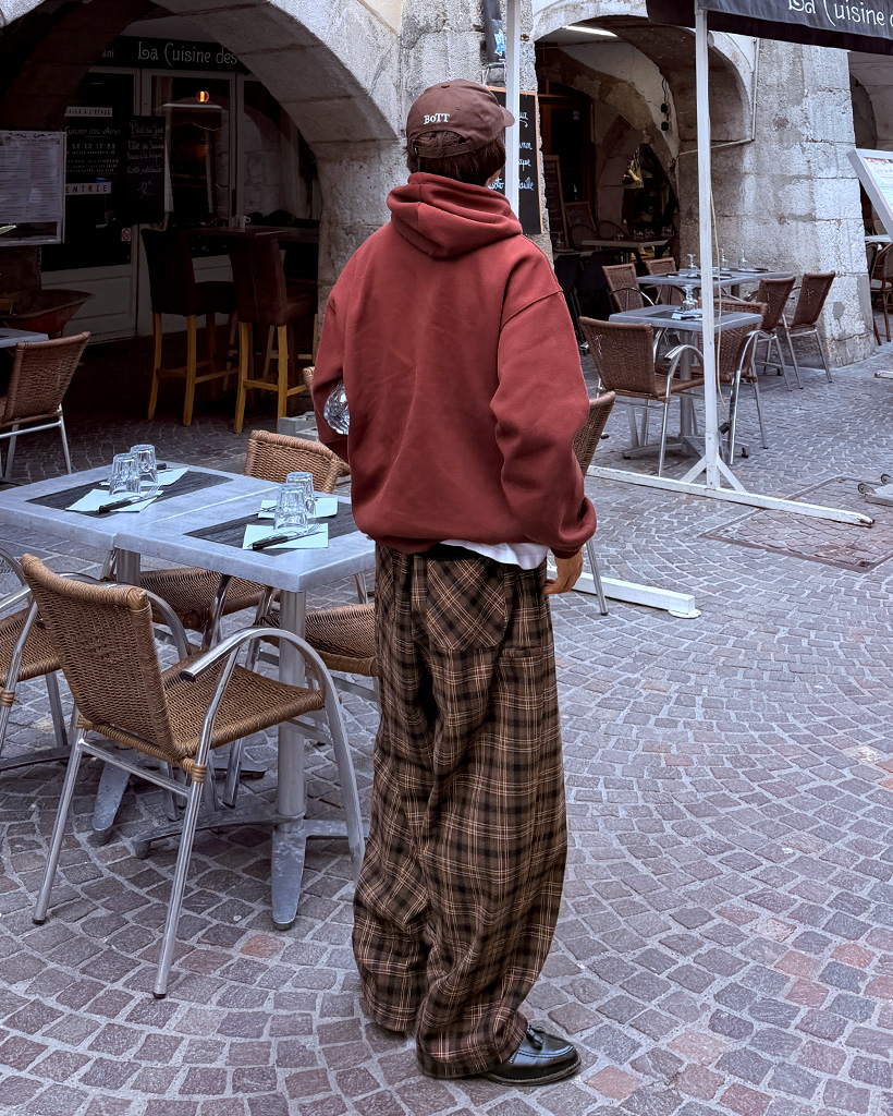 ビッグチェックワイドパンツ