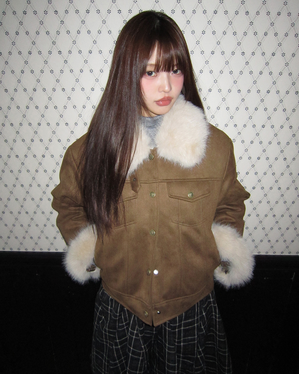 ファーカラースエードジャケット