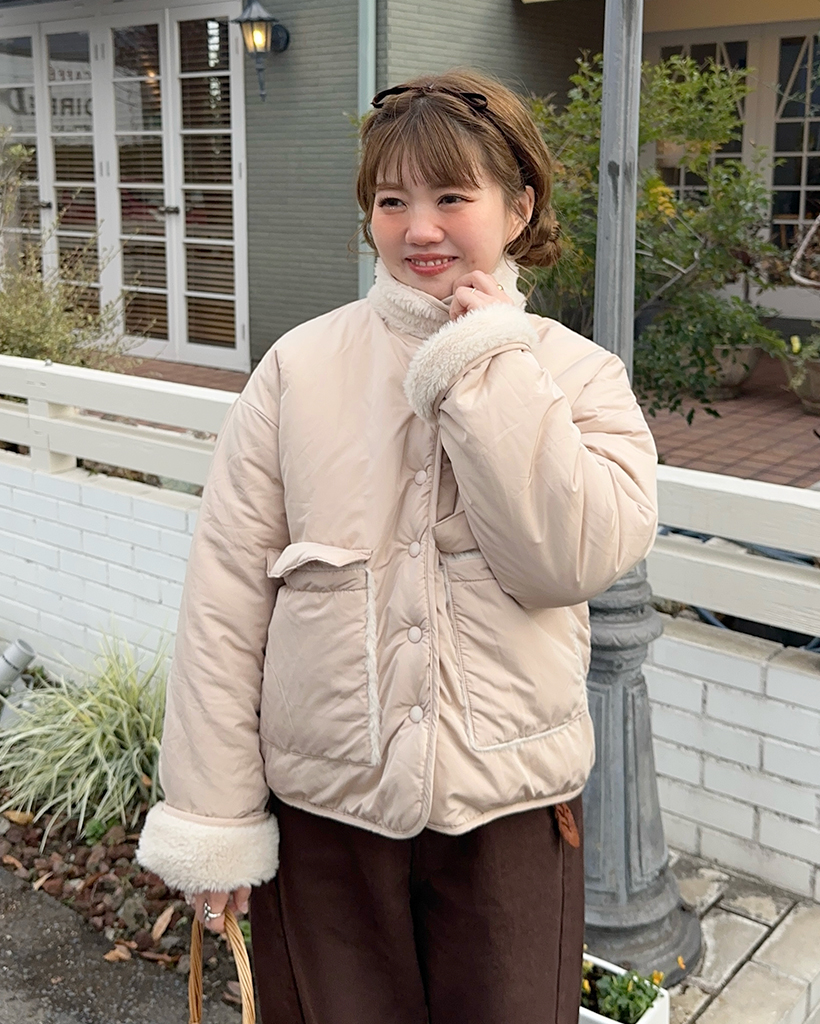 リバーシブルレトロラベルフリースジャケット