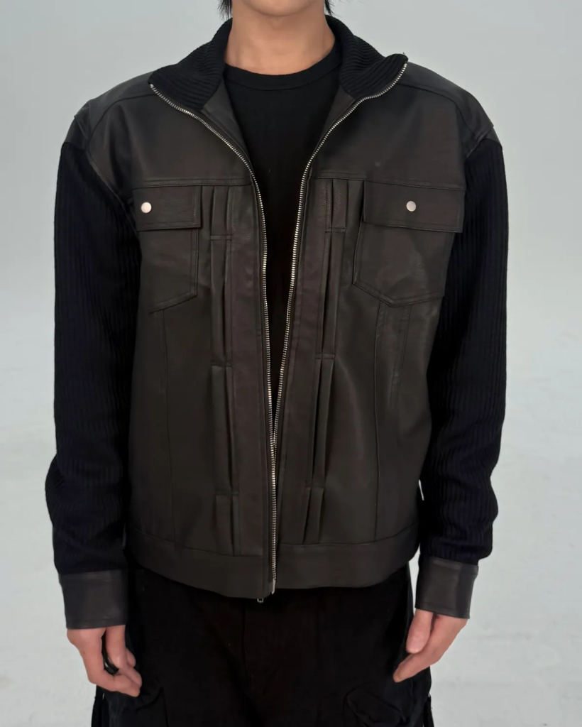 ハイネックニットレザージャケット | ファッション通販サイト NUGU