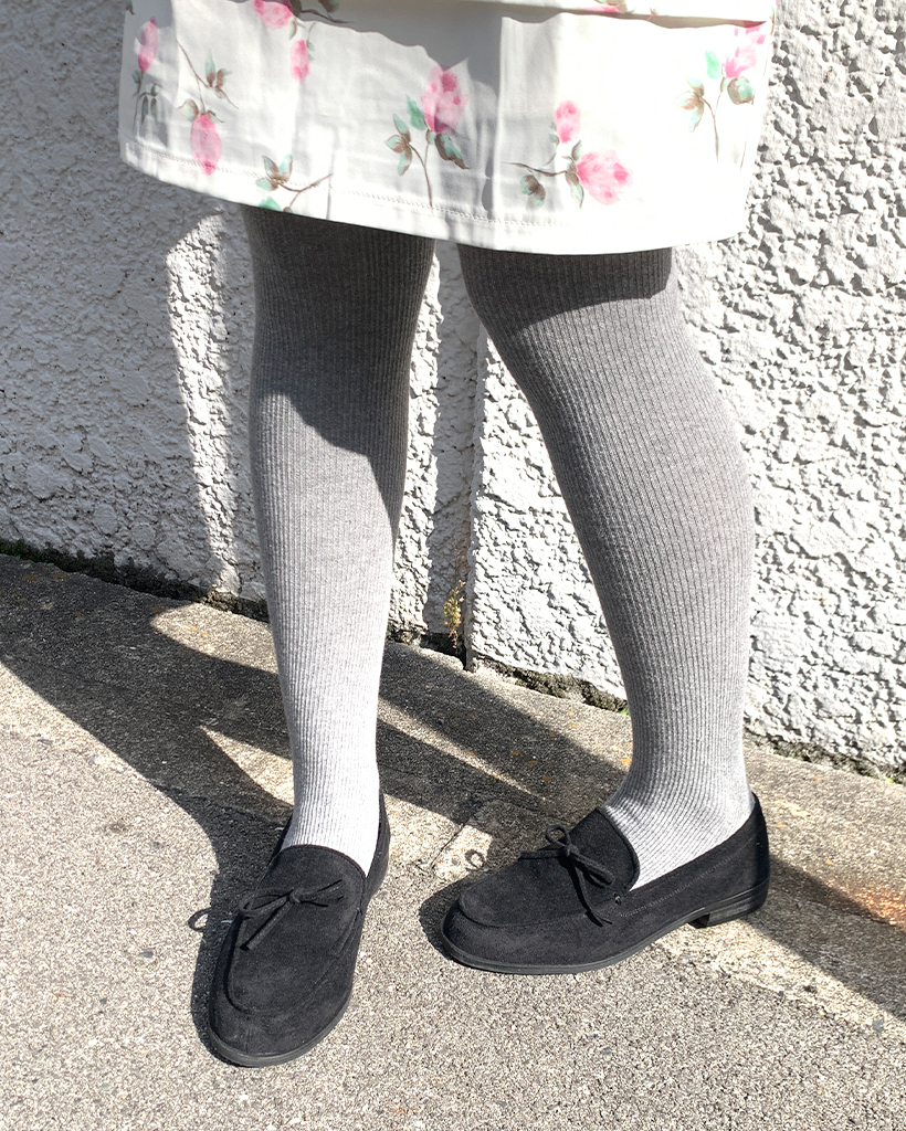 リボンスエードローファー