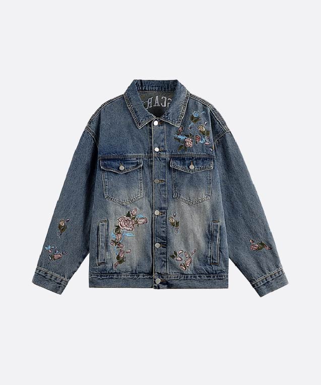 レトロ刺繍デニムジャケット | ファッション通販サイト NUGU