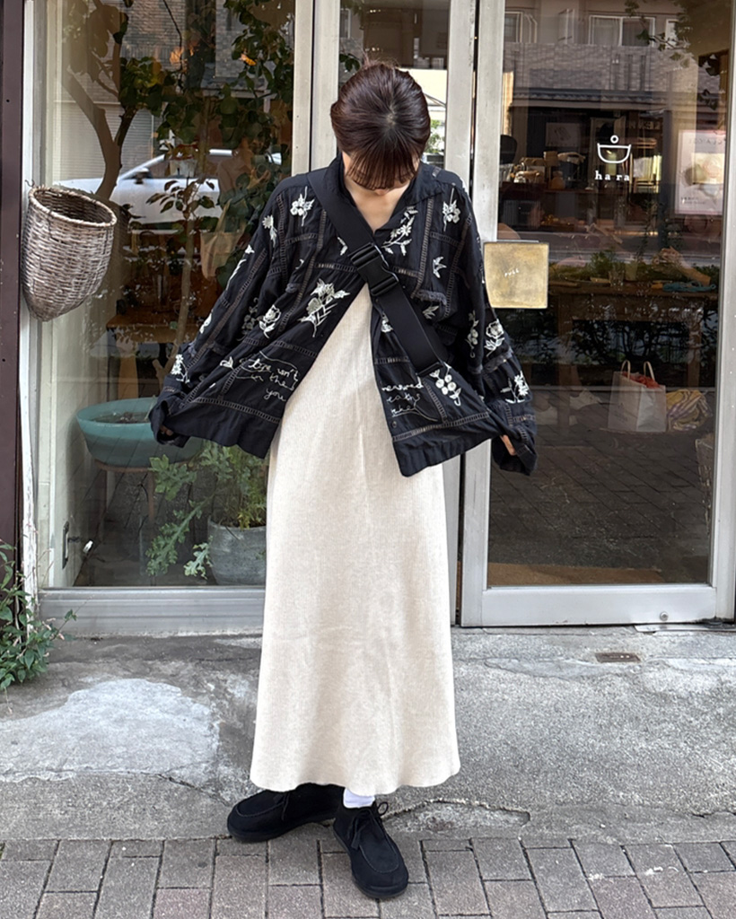 ビスチェニットロングワンピース