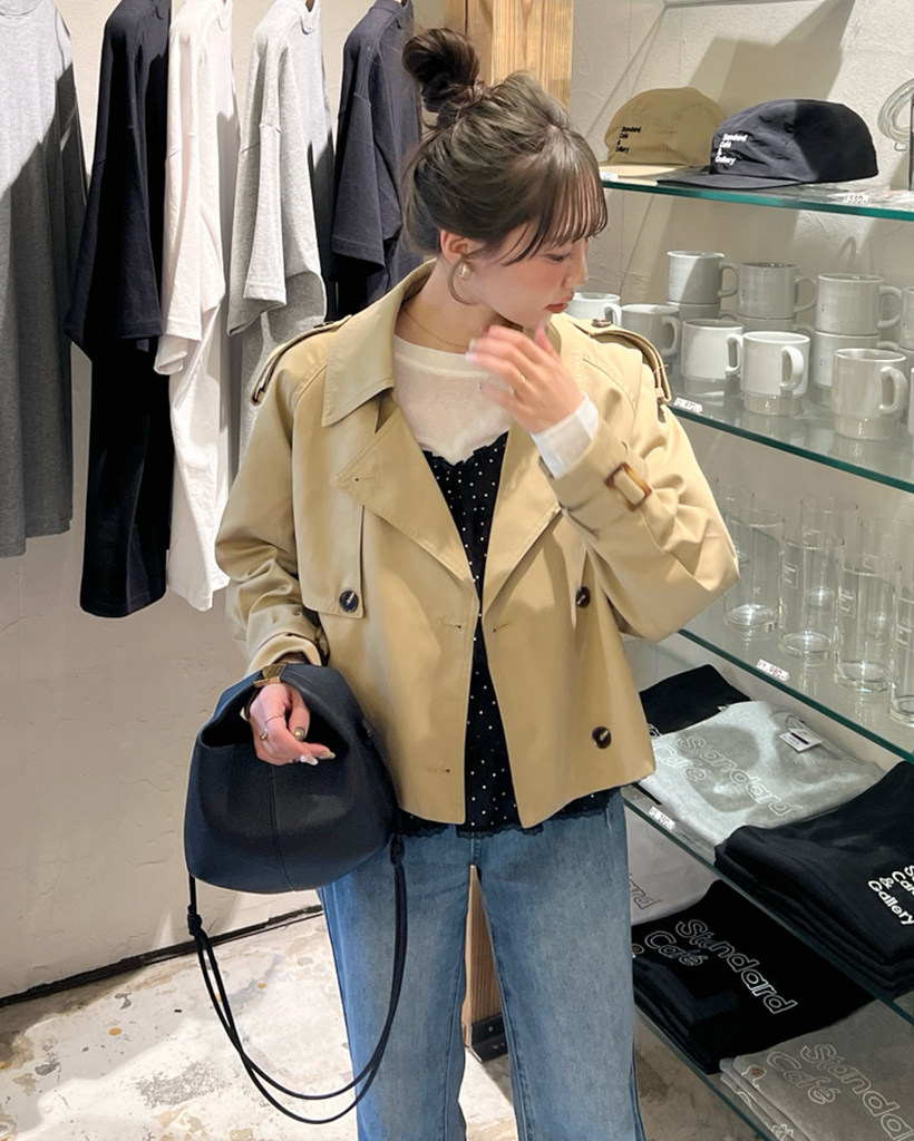 ベルトポイントショートトレンチコート