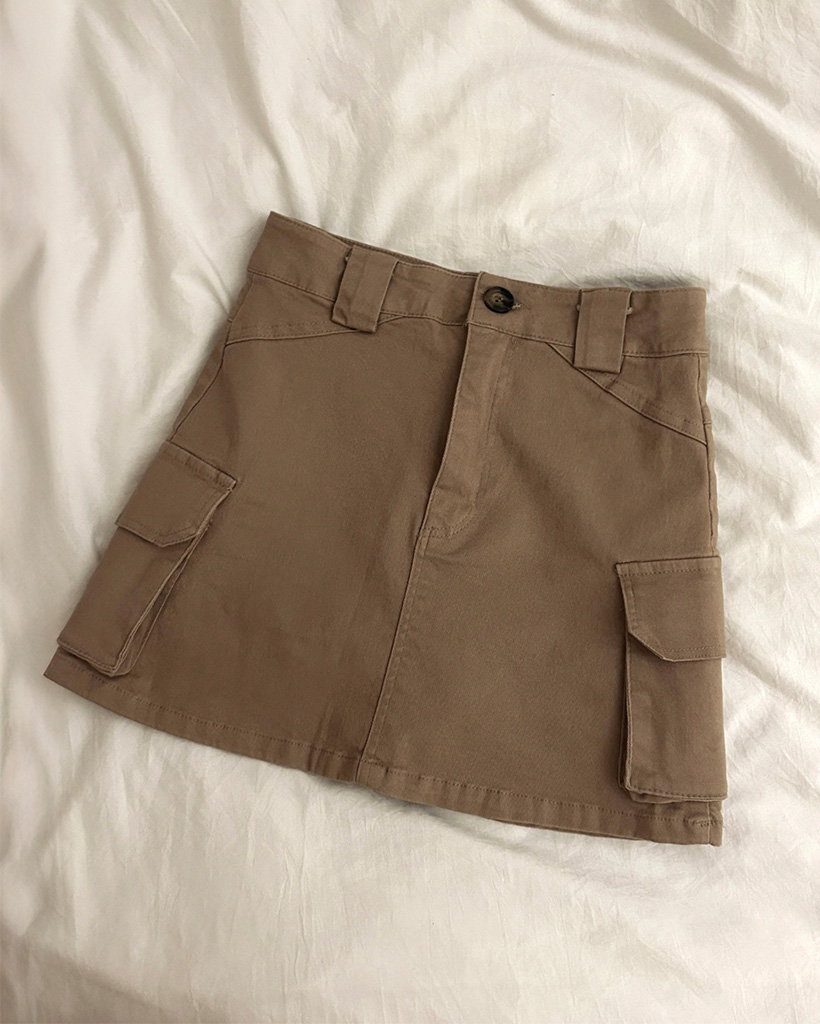 サイドポケットカゴミニスカート