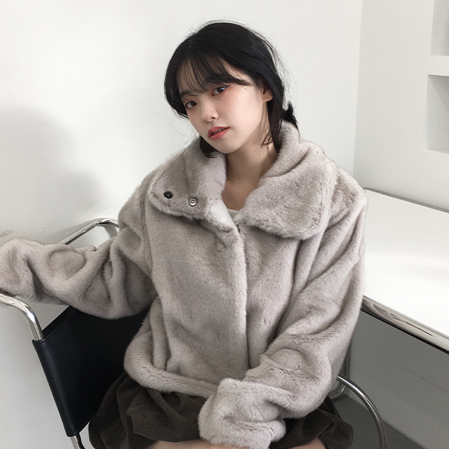 ファーカラークロップドジャケット | ファッション通販サイト NUGU