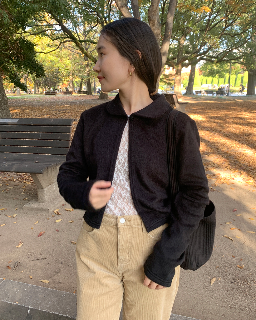 ラウンドカラーソフトカーディガン