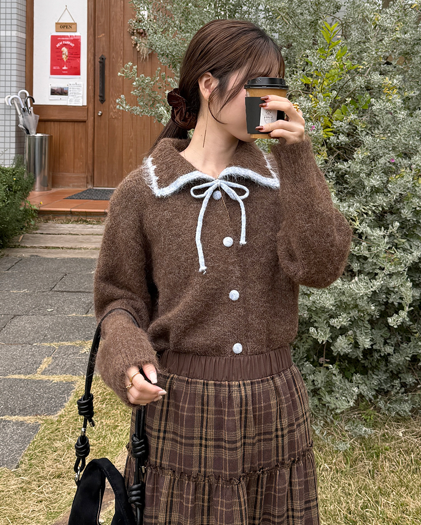 アンゴラカラーポイントカーディガン