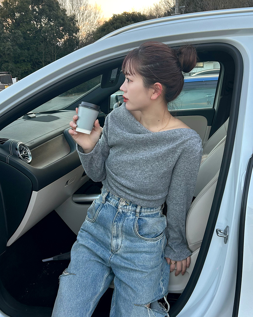 ドレープネックTシャツ