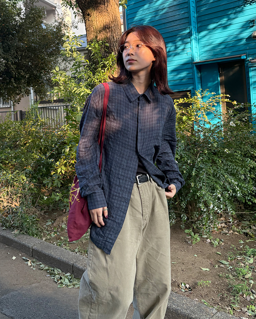 Sea Room lynn ルーズフィットチェックシャツ ECO FABRICギンガムチェックルーズシャツ