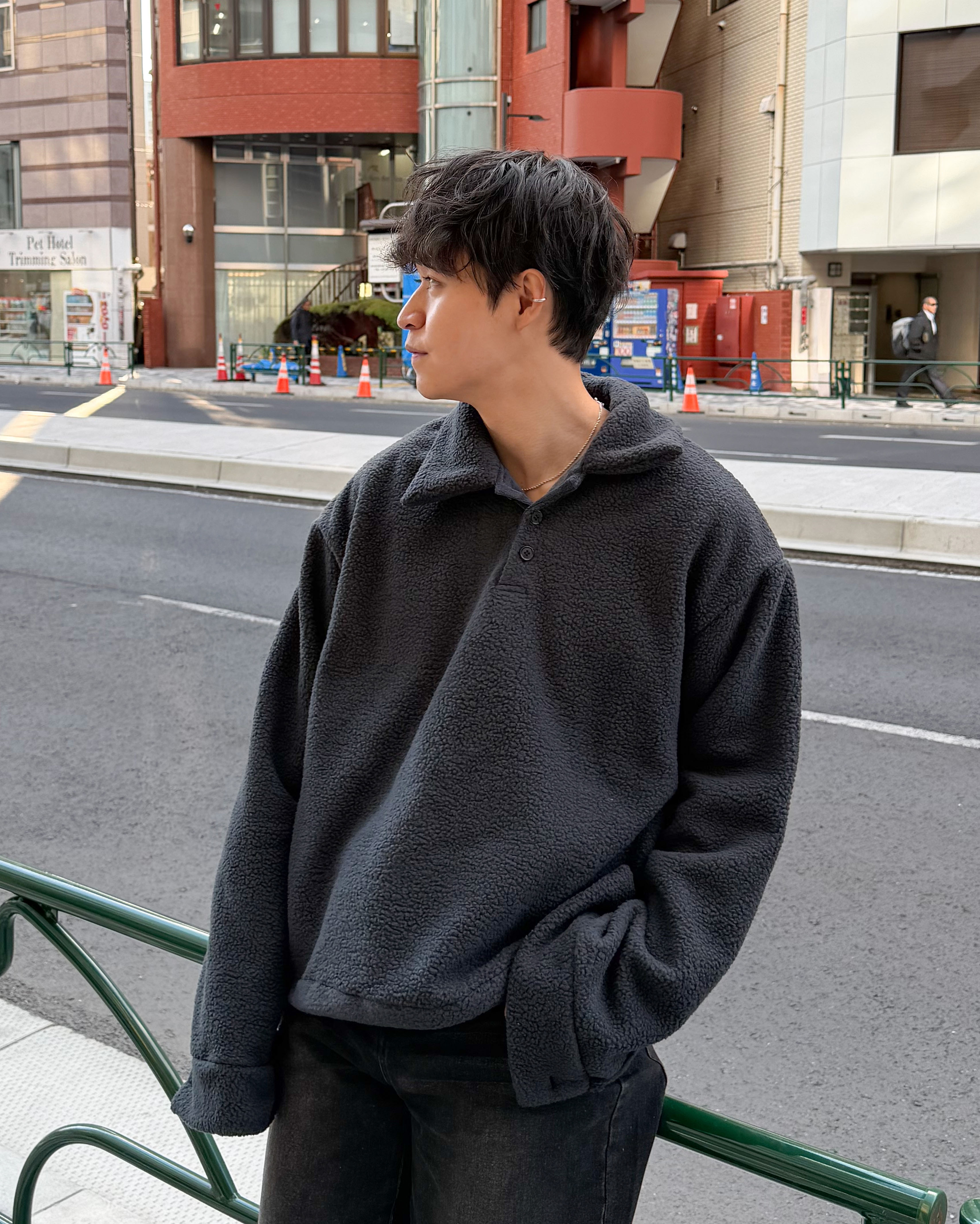 ボアカラープルオーバー