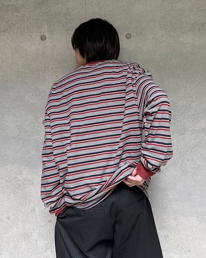 (ユニセックス) カラーボーダー半袖Tシャツ