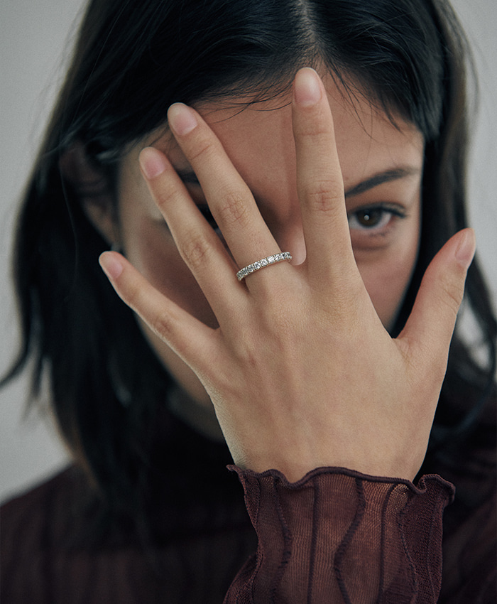 [925 silver] Cinq.silver.219 / epais anse dew ring