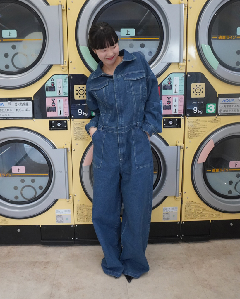 オーバーサイズポケットデニムジャンプスーツ