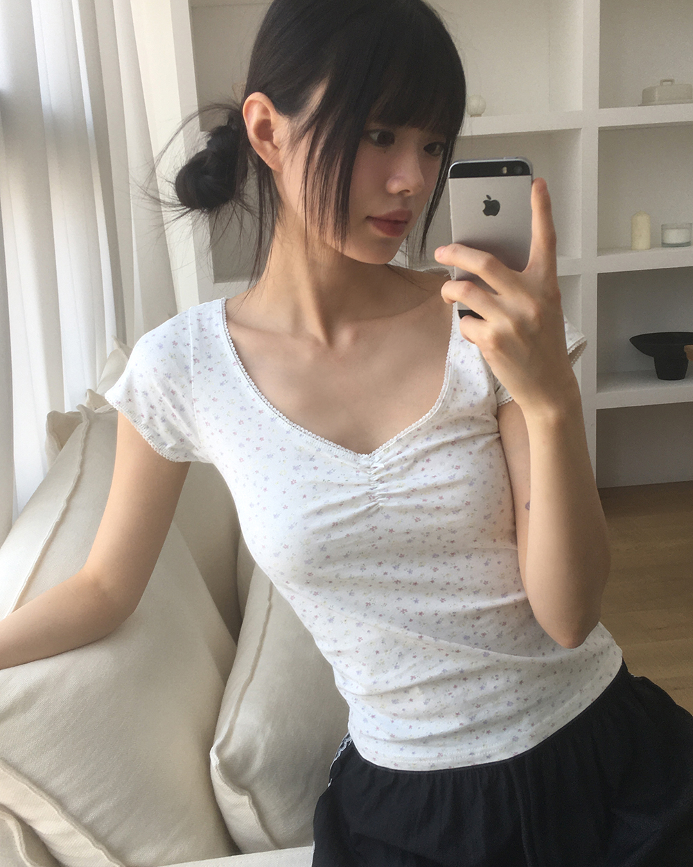 無地プレートチャーム P112H25626-W （4週間発送） GU公式 | ドライカーブVネックT(半袖)SW