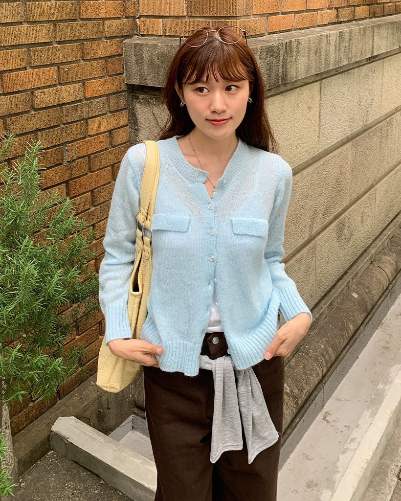 ポケットニットカーディガン
