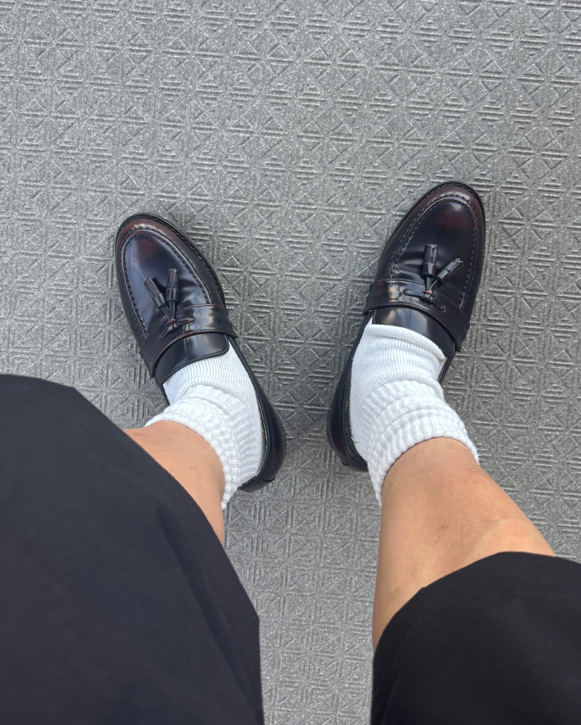フラットシューズ ^fri fla^ navy loafer 19B603 Amazon.com | FLQL Men's Leather Velvet Slippers Loafers with