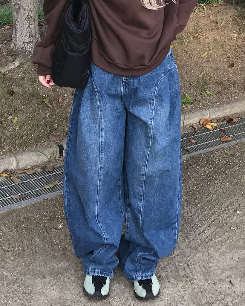 サイドタックウォッシングデニムパンツ