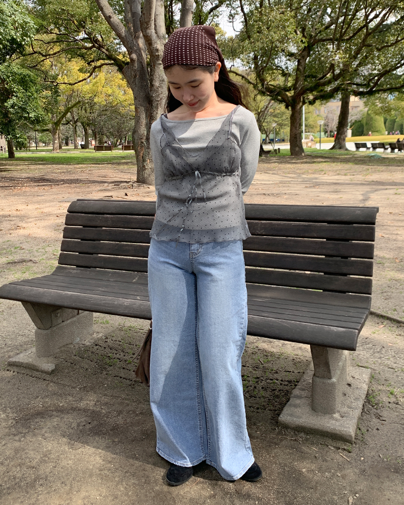 ワイドフィットウォッシングデニムパンツ