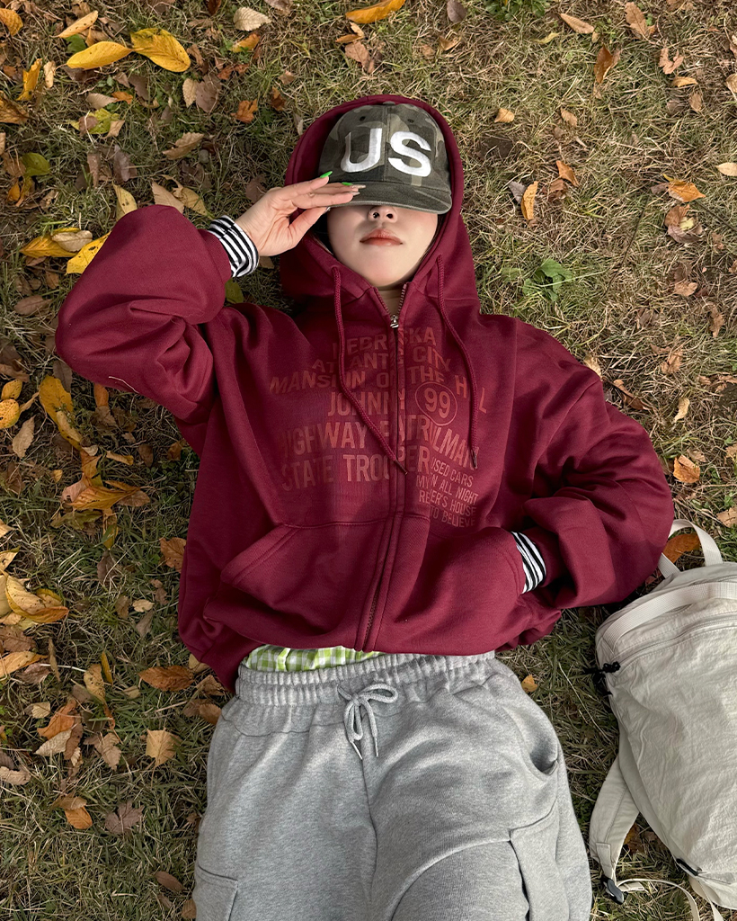 2WAY 99レタリングフーディージップアップ