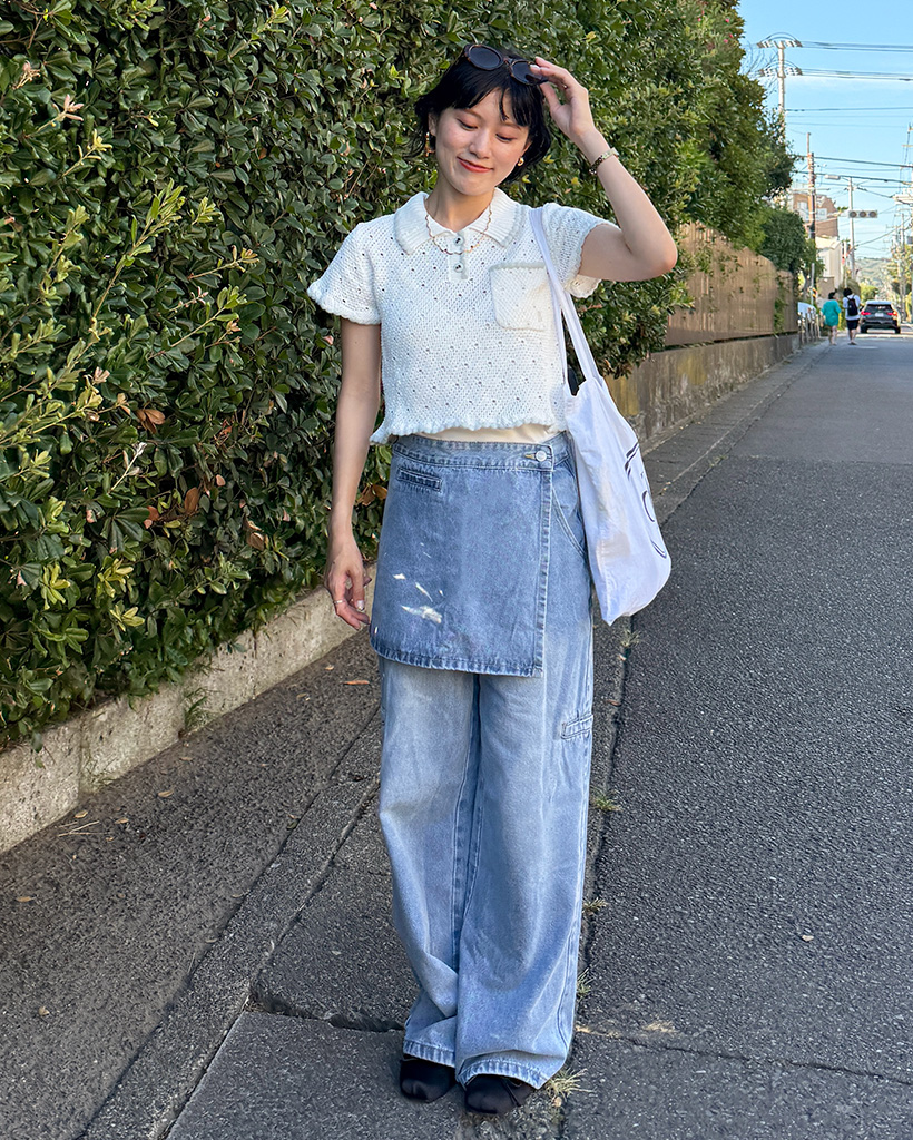 ウォッシングラップワイドデニム