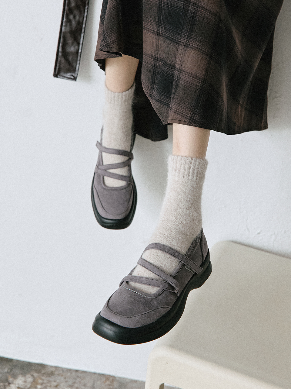 me5281 Killy modern square Maryjane sneakers_2color