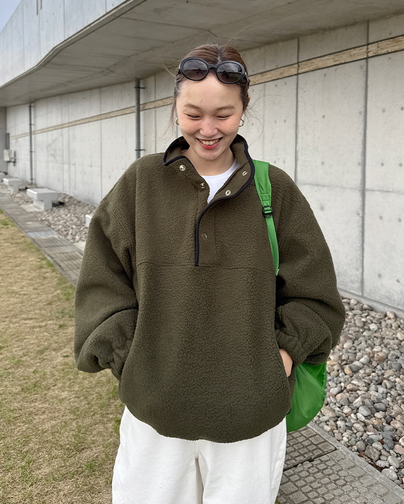 ボタンネックフリースプルオーバー | ファッション通販サイト NUGU
