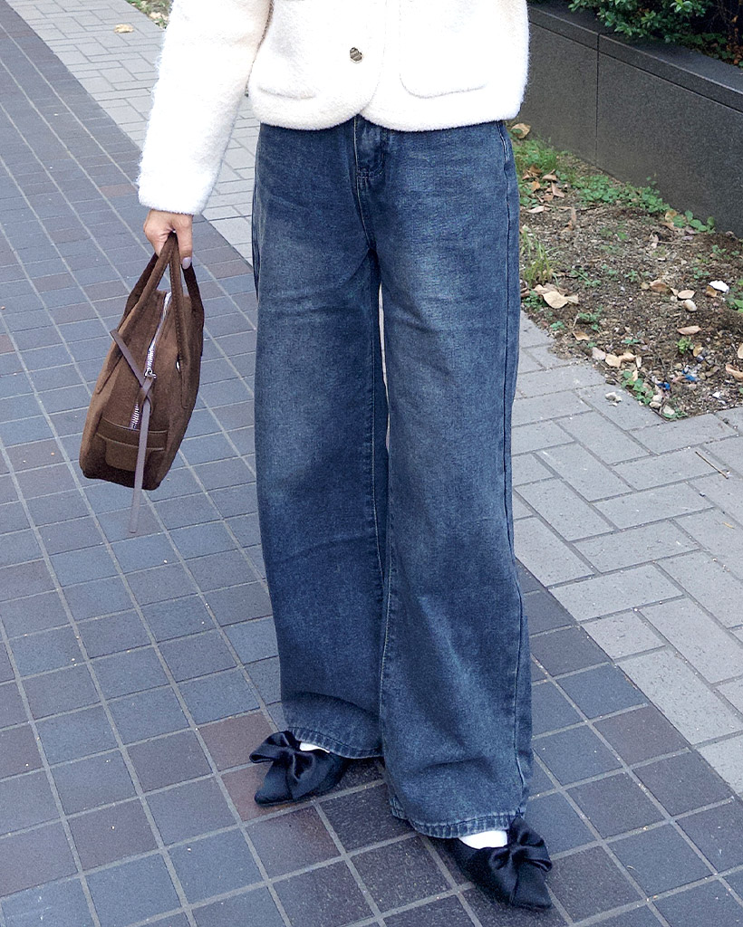 ウォッシュワイドデニムパンツ