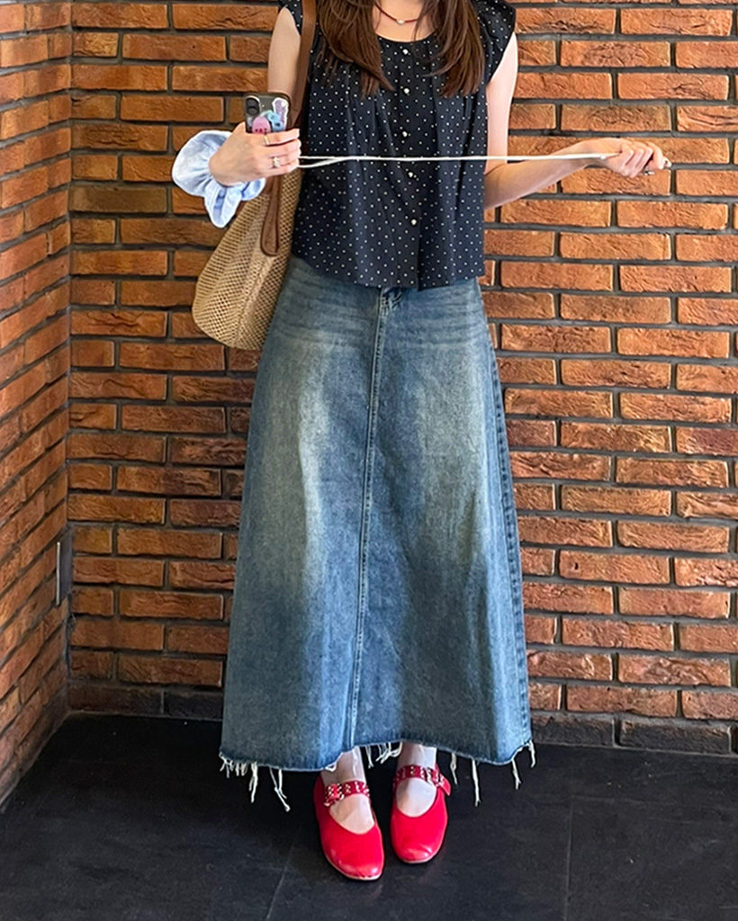 ヴィンテージデニムロングスカート | ファッション通販サイト NUGU