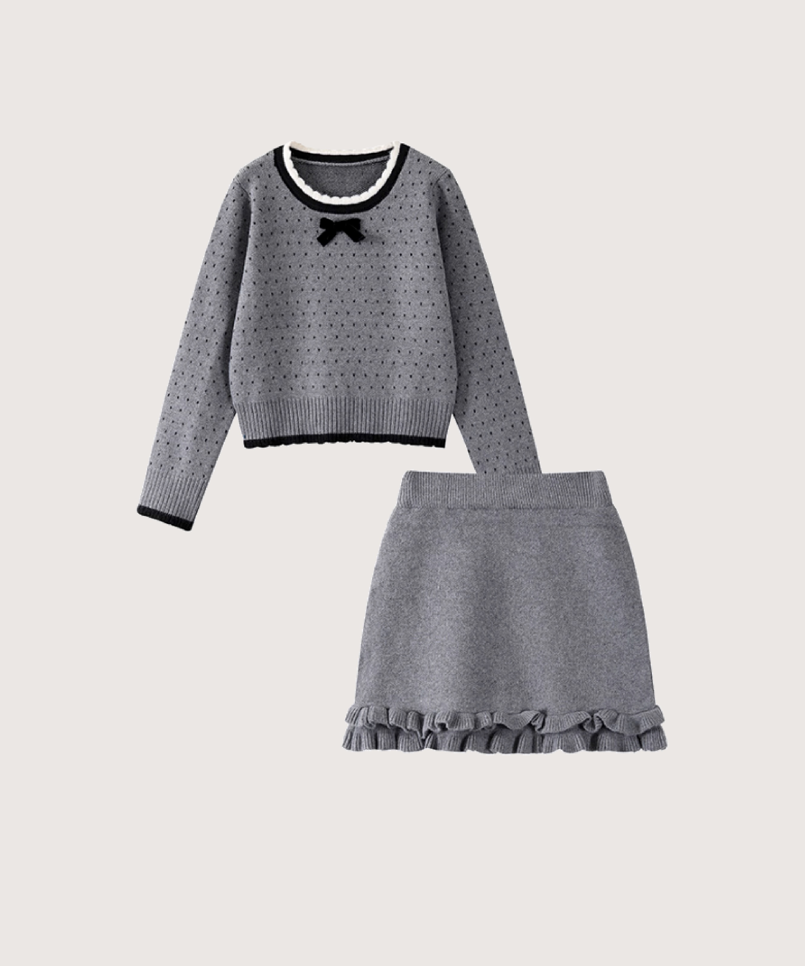 エレガントスパンコールグレージャケットセットアップ | ファッション