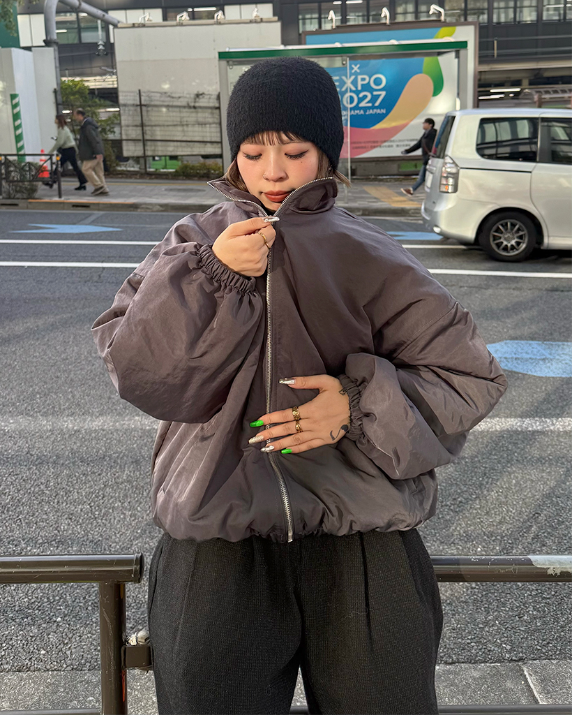 ベーシックオーバーサイズキルティングウィンドブレーカージャケット