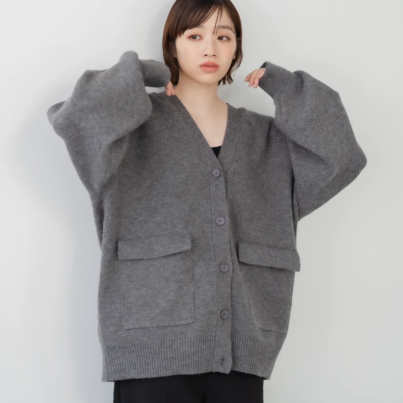 ダブルポケットビッグカーディガン | ファッション通販サイト NUGU