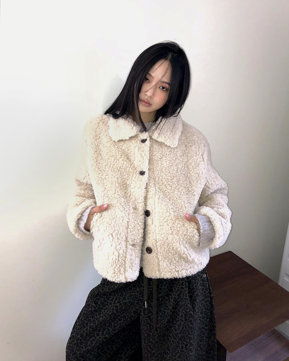 カラーファーボアジャケット
