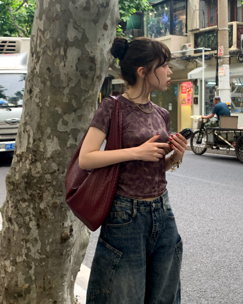 レオパードクロップドTシャツ